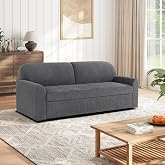 Serta&reg; Willow 89.6" Full Convertible Sofa, Modern Boho, Curved Arm, Dream Coil&reg; Comfort, Soft Chenille Fabric, Charcoal