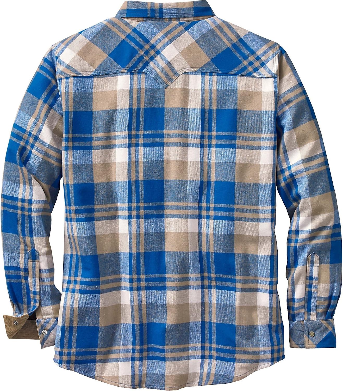Legendary Whitetails Men's Shotgun Long Sleeve Western Flannel Shirt-Casual Snap Front Regular Fit Plaid with Corduroy Trim: Clothing