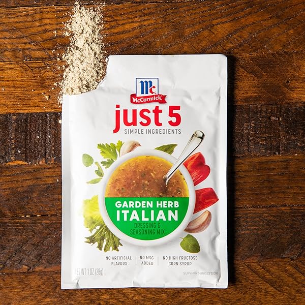 MCCORMICK JUST 5 SIMPLE INGREDIENTS GARDEN HERB ITALIAN DRESSING & SEASONING MIX, 1 OZ