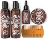 Viking Revolution Beard Conditioner Kit Sandalwood Beard Wash Oil Balm Comb view 2