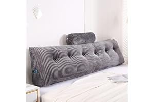 Gpround Wedge Headboard Pillows + Head Roll Pillow Bed Wedge Pillow for Headboard Large Bolster for Bed Rest Reading Pillows Backrest Pillows for Sitting in Bed
