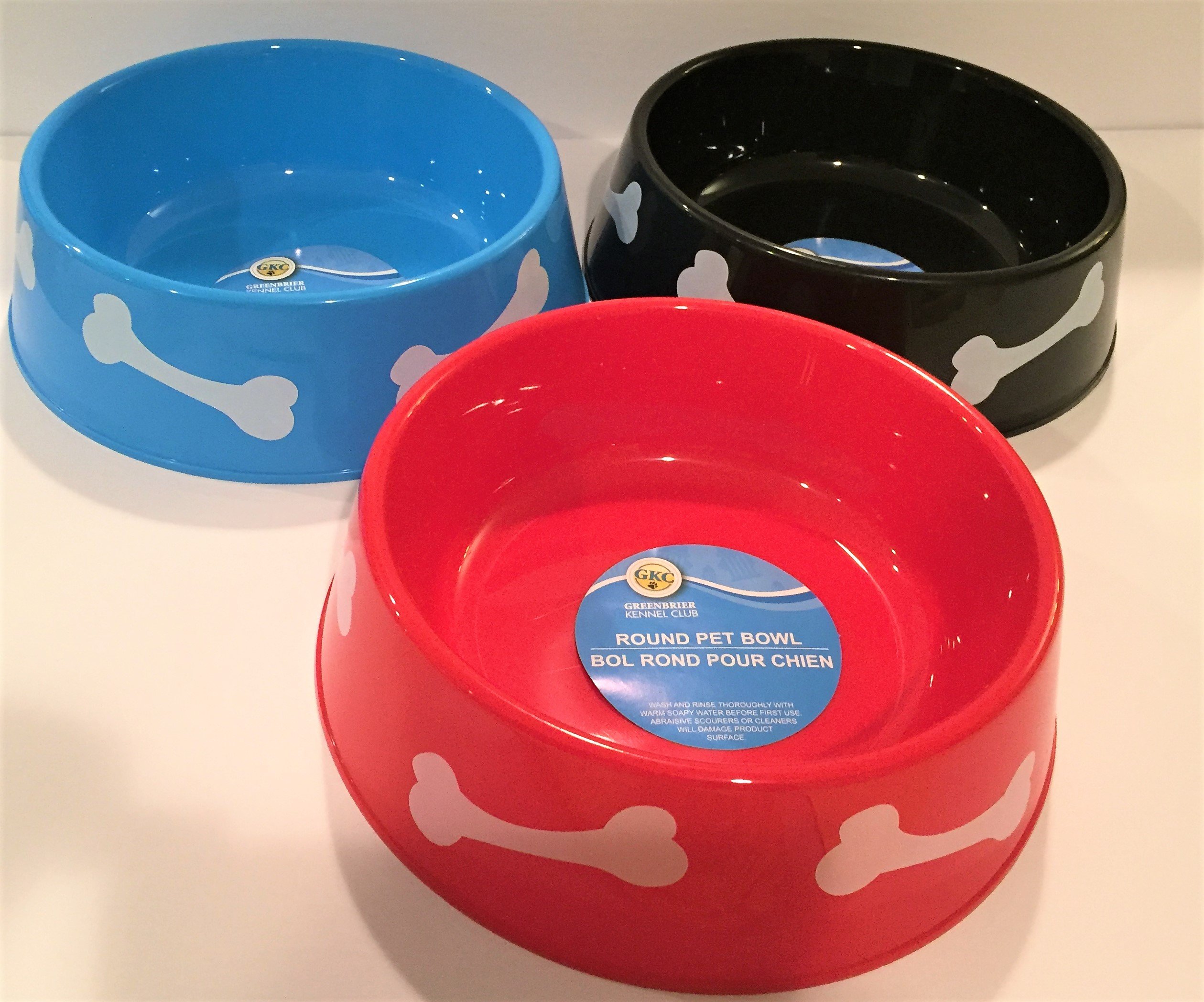 TBC HOME DECOR Round Plastic Pet Bowls 9 3/4 inch 3 color set Buy