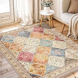 CAPALOCA 3x5 Area Rug Bohemian Rugs with Print