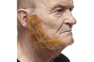 Mustaches Self Adhesive, Novelty, Realistic, L Shaped Fake Mutton Chops Sideburns, False Facial Hair, Costume Accessory for Adults, Ginger Color