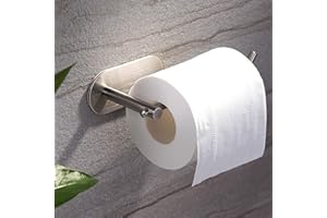 YIGII Adhesive Toilet Paper Holder - MST001 Self Adhesive Toilet Roll Holder for Bathroom Kitchen Stick on Wall Stainless Steel Brushed