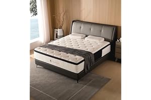 KOANTTI Queen Mattress,12 Inch Queen Size Mattresses Memory Foam Hybrid White Mattress in a Box,with Provide Support and Improve Sleep Mattresses,Medium Firm,CertiPUR-US.
