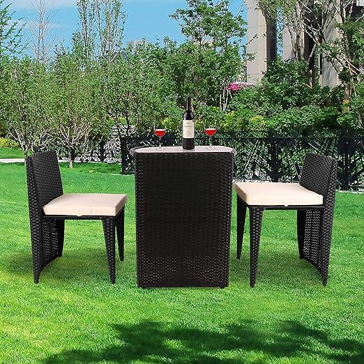 Amazon De Gartenmobel Gartenlounge Gartengarnitur Sitzgruppe Lounge Set Sitzgarnitur Gartenset Rattanmobel Polyrattan 3tlg Braun