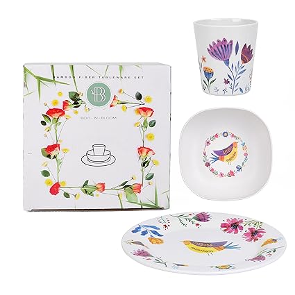Amazon.com: Boo In Bloom - Juego de vajilla para niños y ...
