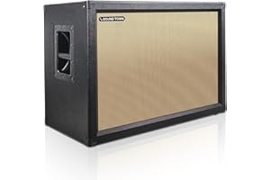 Sound Town 2x12" Empty Guitar Speaker Cabinet, Birch Plywood, Black, Wheat Cloth Grill, Compatible with Celestion/Eminence Speakers (GUC212BK-EC)