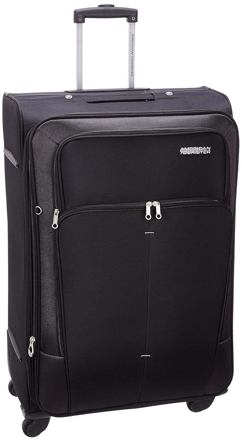 Buy American Tourister Polyester 77 cms Black Soft Sided Suitcase