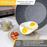 nuovva Induction Non Stick Wok Pan Deep Fry Pan 28cm with Lid view 5