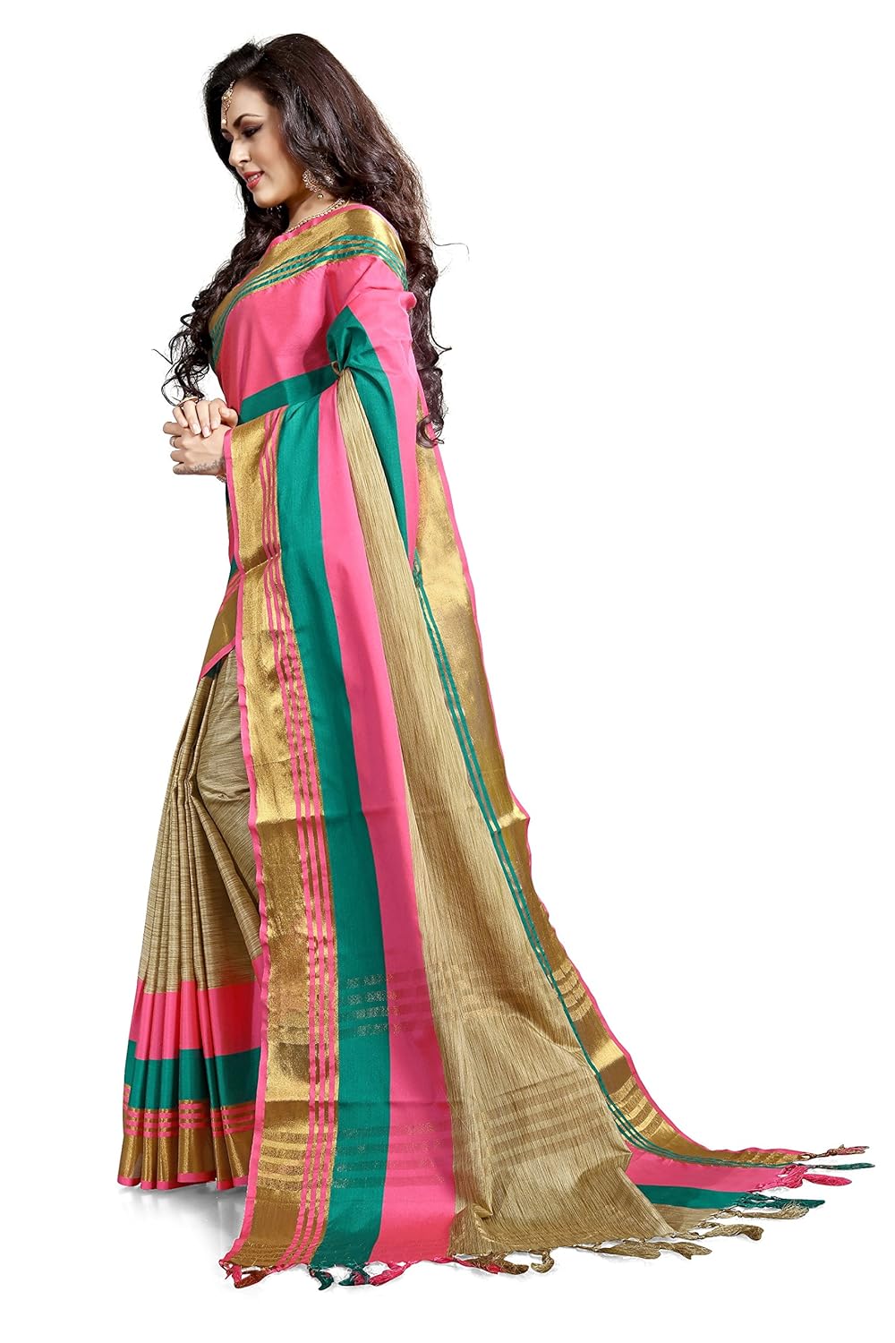 ruchika fashion women's cotton silk saree with blouse piece material