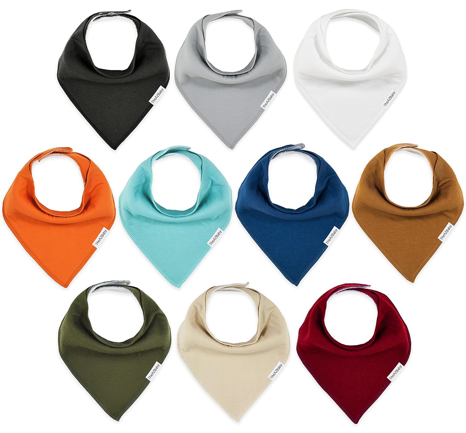TheAZBaby Baby Bandana Drool Bibs 10-Pack Baby Bibs for Boys, Girls, Unisex for Teething and Drooling : Clothing