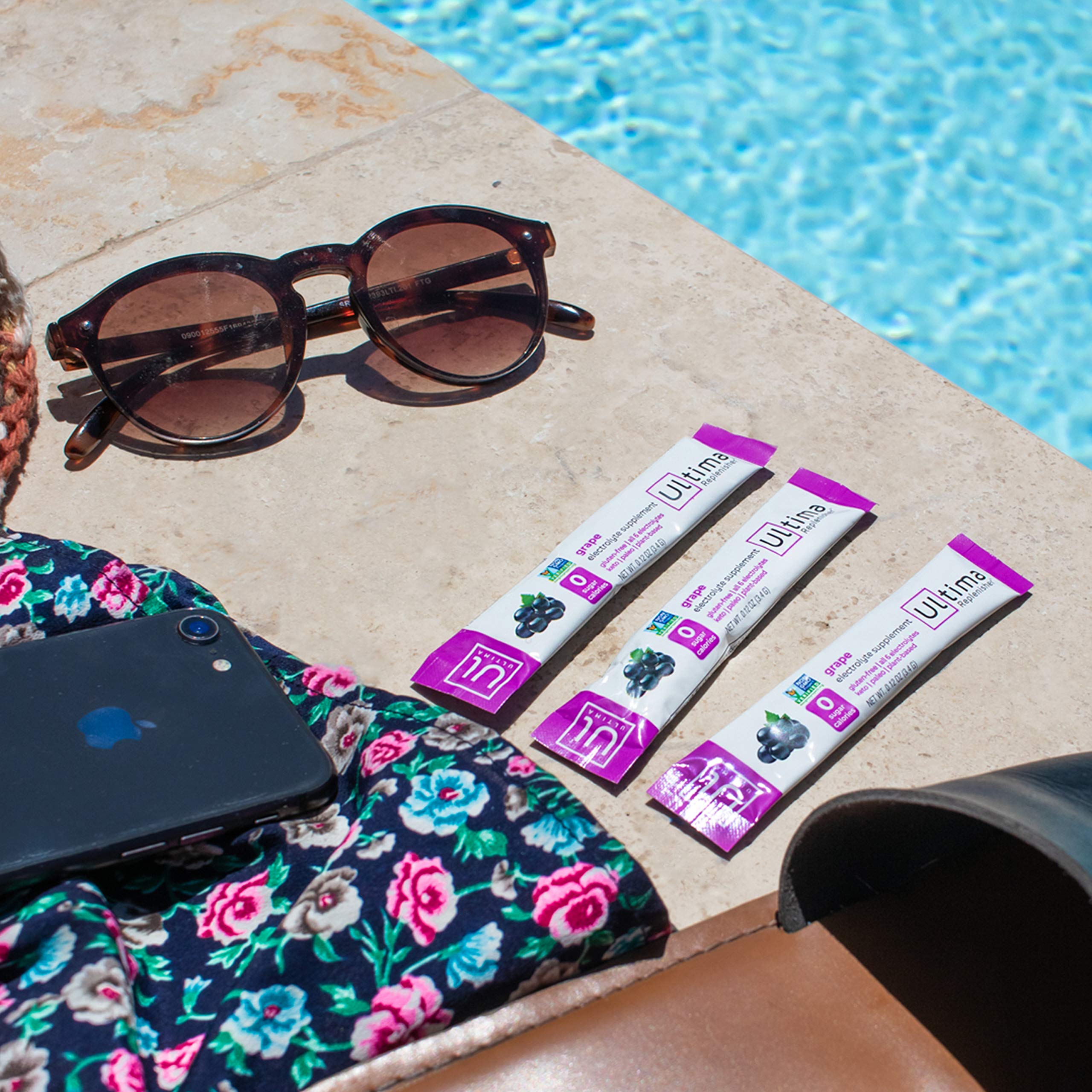 Ultima Replenisher Hydrating Electrolyte Powder, Grape, 20 Count Box, no Sugar, no Carbs, no Calories, Keto, Gluten-Free, Non-GMO, Vegan