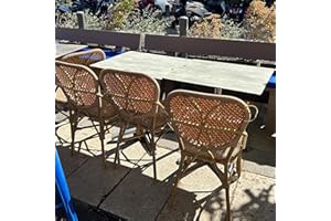 PURPLE LEAF French Counter Height Bar Stools Set of 2 Patio Rattan Aluminum Bamboo Pattern Finish Barstools with Back for Pool Garden Kitchen Island Outdoor Bar Chairs, Brown