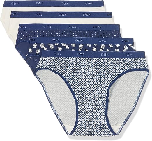 Culottes Femme Coton Confort Dim Les Pockets - Lot De 5 - Coton Et élasthanne, Motifs Tendance