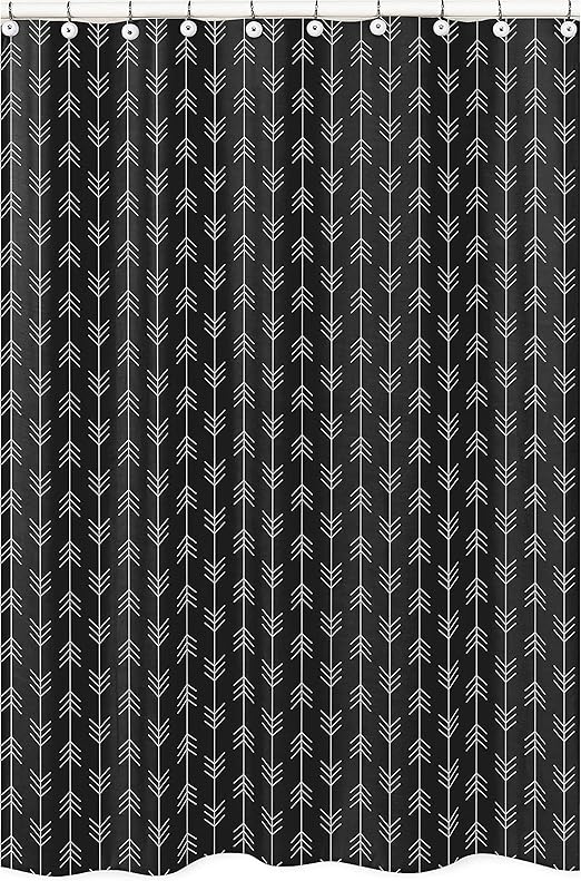 Amazon Com Sweet Jojo Designs Black And White Arrow Bathroom Fabric Bath Shower Curtain Woodland Rustic Country Farmhouse Lumberjack Home Kitchen