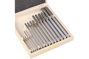 IWONGO 14pcs HSS Chucking Reamer Set, 0.1240" Thru 0.5010", Straight Shank/Flute, Right Hand Cut, for Hole Processing in Lathes, Drill Presses, Milling, Screw Machines & Machining Centers