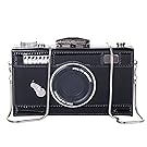 Women's PU Film Camera Shaped Snapshot Casual Cross body Shoulder Handbag Purse