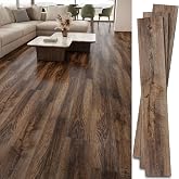 INMOZATA 36 Pack Peel and Stick Floor Tile Waterproof Vinyl Plank Flooring | 54 Sq.Ft, Heat-resistant, Wood Grain Self Adhesive Flooring for DIY Bedroom Living Room Bathroom Kitchen (Espresso Walnut)
