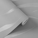 Trafagala Embossed Wallpaper Non-Woven Wave Stripes Gray Silver 3D Taupe view 4