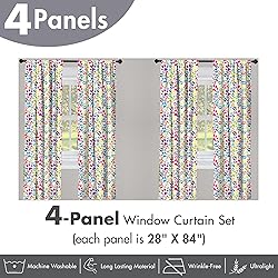 Ambesonne Dog Window Curtains Pack of 2, Colorful