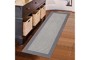 Ileading Laundry Room Runner Rug 20"X59" Water Absorbent Kitchen Floor Mats Non Slip Entryway Throw Rugs Machine Washable Small Carpet for Doormat Hallway Sink Bedroom Petmat (Grey)