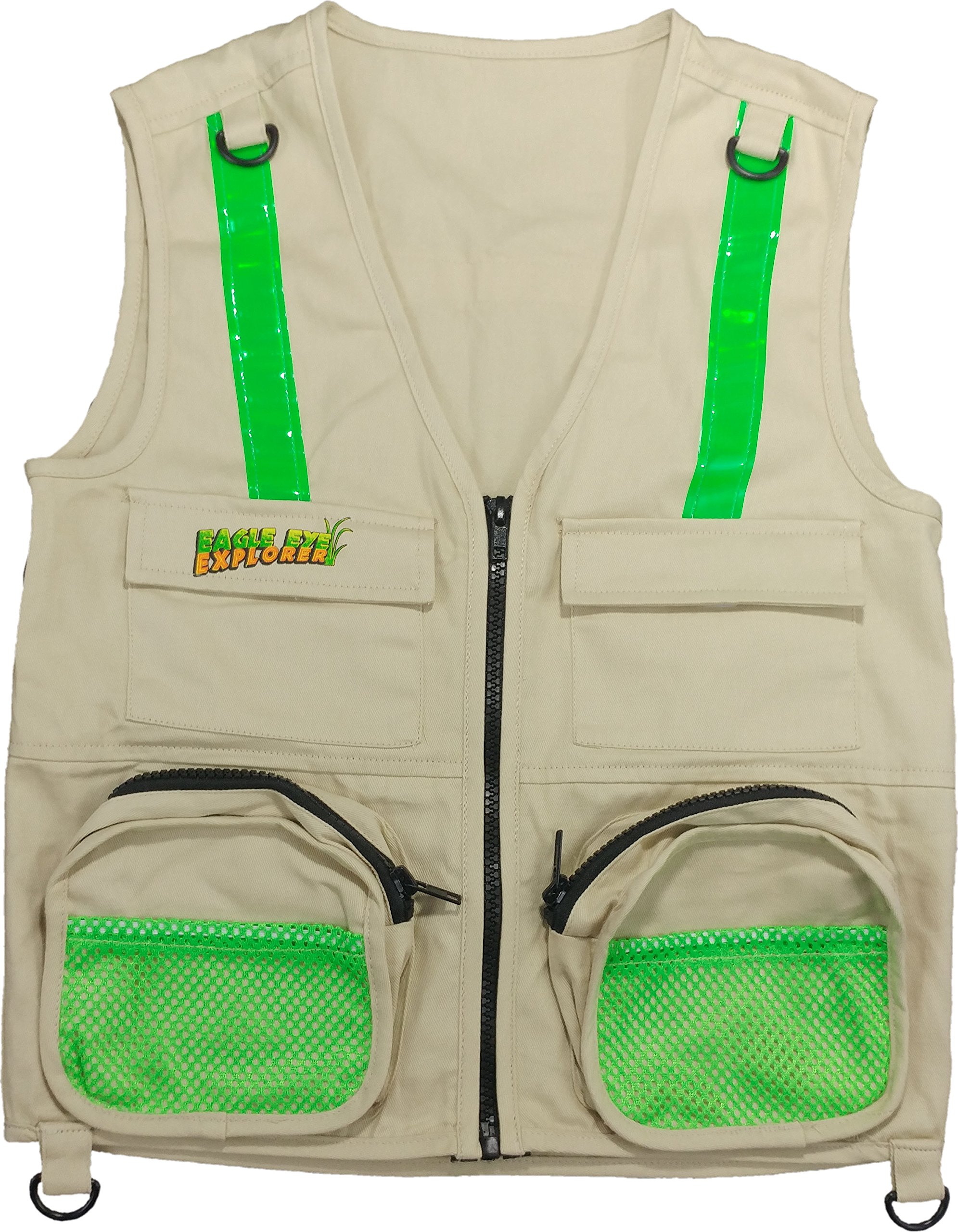 Eagle Eye Tan Explorer Cargo Vest for Kids with Reflective