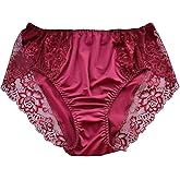 Lasricas Women's Plus Size Briefs Hi Cut Full Brief Panty Lace Trimmed Milk Protein Fiber Underwear