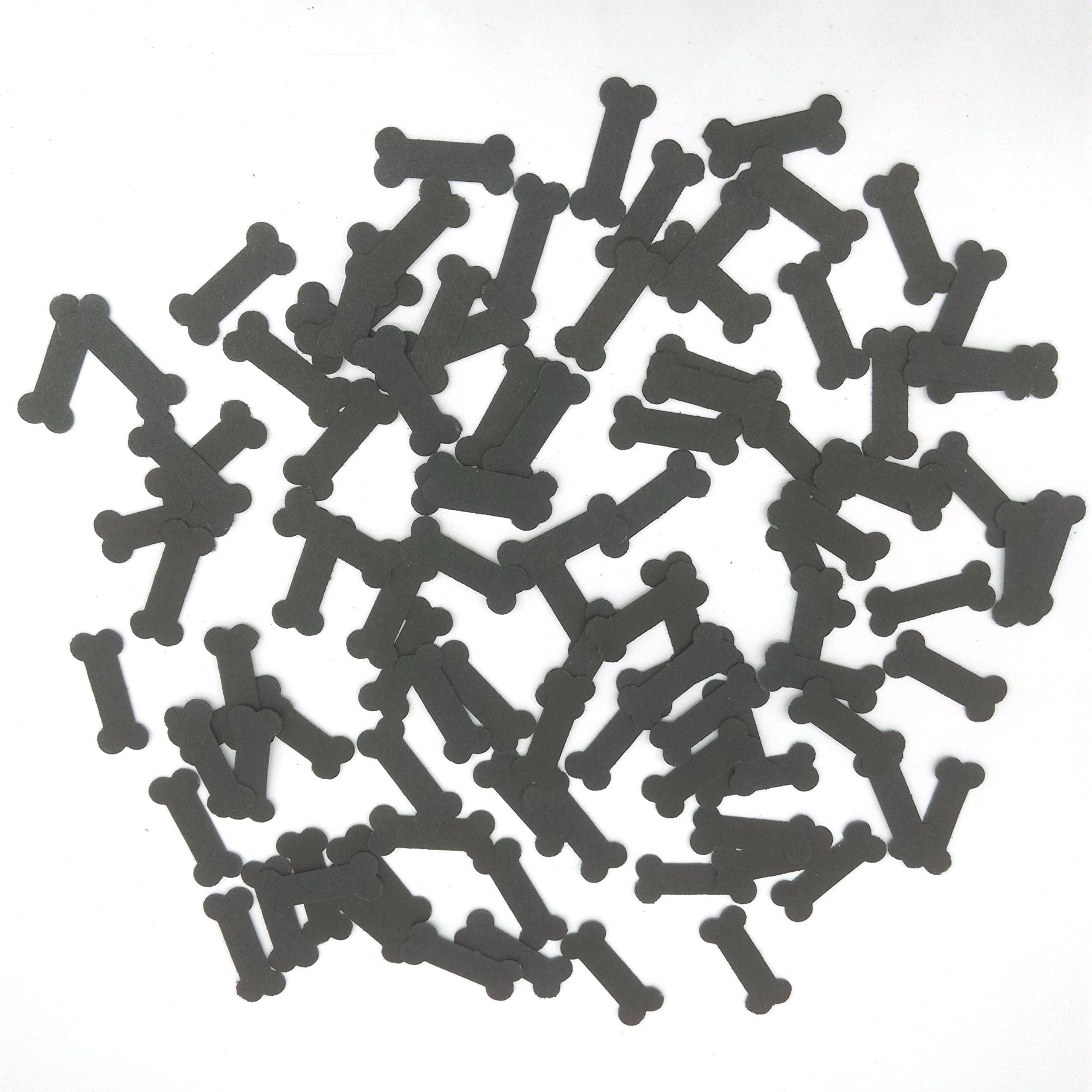 HEMARTY 100pc Black White Dog Bone Confetti,Animal Party Supplies Dog Bone Decorations Craft Supplies (Black)