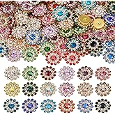 150Pcs 14mm Sew on Rhinestones Sunflower Flower Claw Rhinestones Crystal Glass Flatback Gold Base Glass Sew on Clothes Wedding Dresses Decoration Crafts(Mixed Colors)