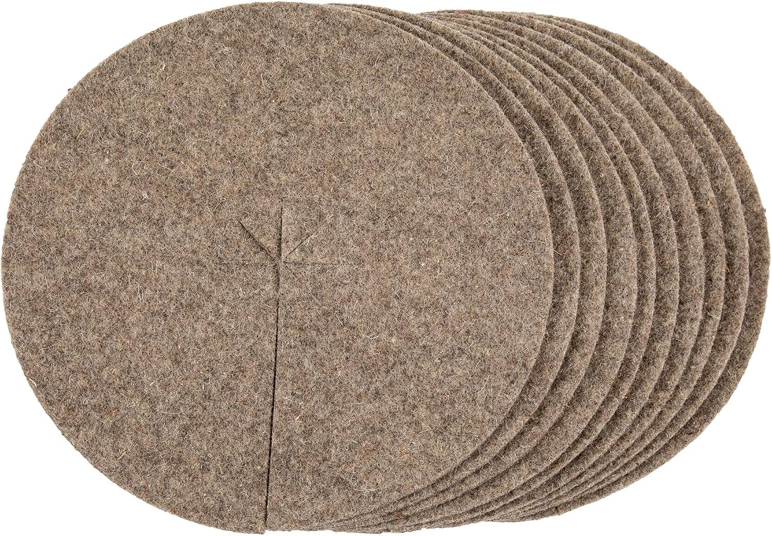 La cordeline ACJN10LE-L10 Pack of 10 Wool Mulching Discs Diameter 30 cm Natural, DIAMETRE 30 CM