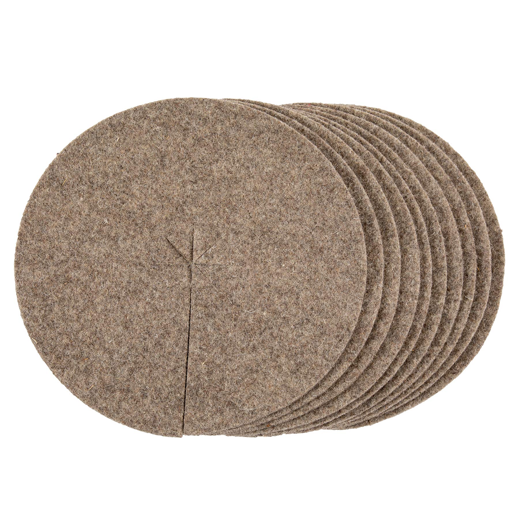 La cordeline ACJN10LE-L10 Pack of 10 Wool Mulching Discs Diameter 30 cm Natural