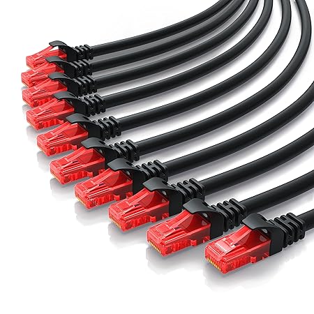 CSL - 10 x 0,25m CAT.6 Ethernet Gigabit LAN Netzwerkkabel RJ45 | 10 100 1000Mbit/s | Patchkabel | kompatibel zu CAT.5 CAT.5e 