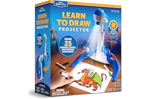 Blue Marble Learn to Draw Projector - Kids Image Projector for Tracing with 9 Colorful Markers & 4 Image Discs with 25 Animals, Dinos & Creatures to Draw, Patent-Pending Drawing Projector for Kids