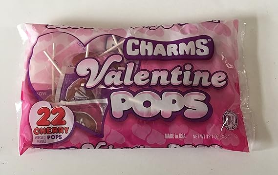 Amazon.com : Charms Valentine Pops 22 Cherry Pops 12.1 OZ : Grocery