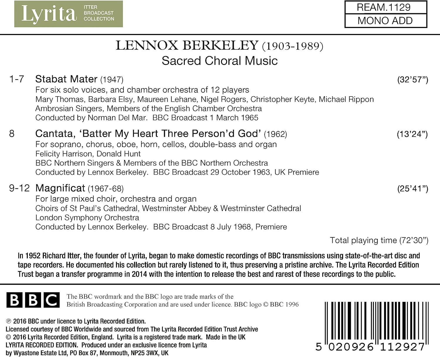 Lennox Berkeley: Sacred Choral Music - Image 4
