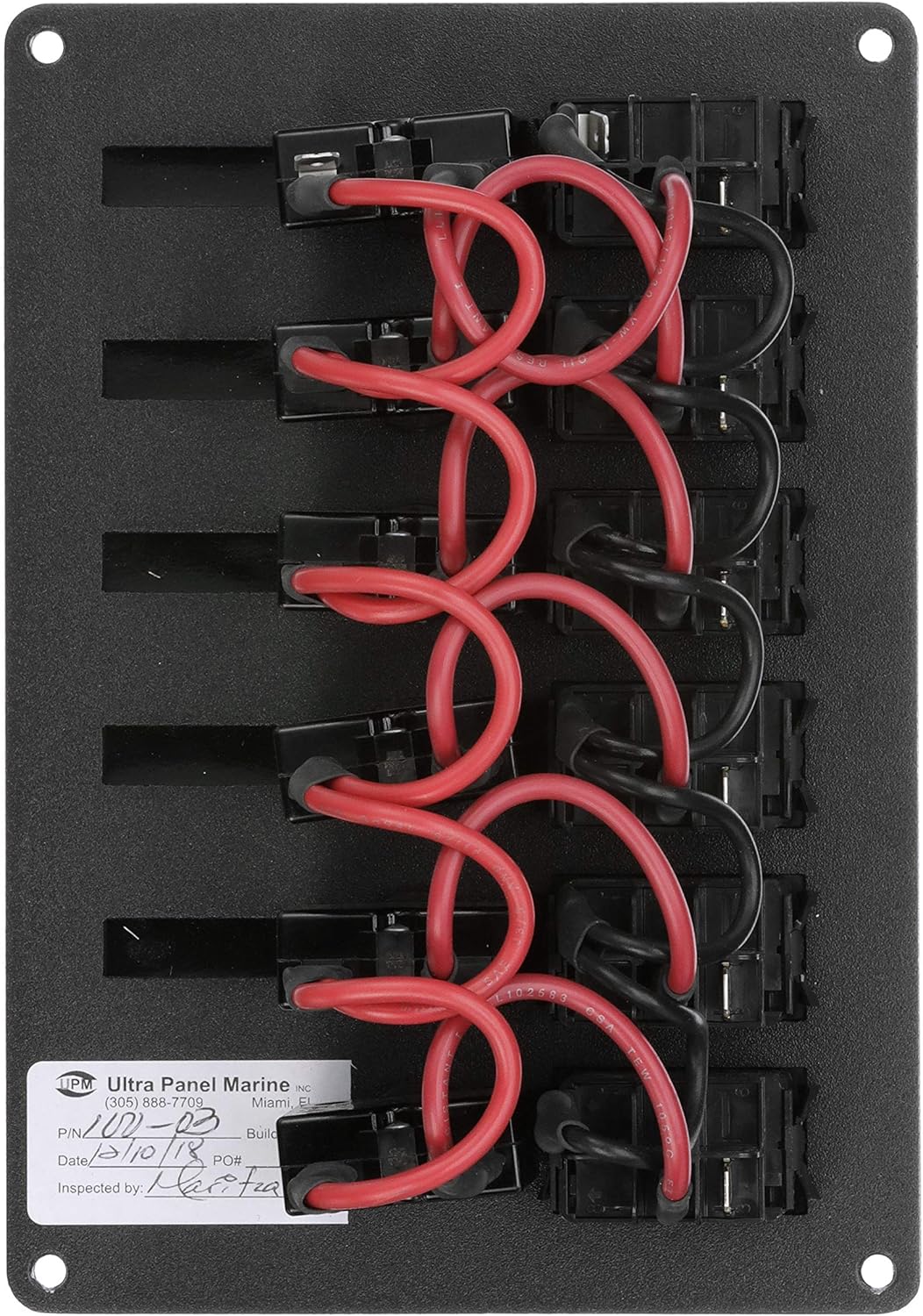Seachoice 12501 6-Gang Breaker Panel with Rocker Switches - 5052 Aluminum - Pre-Wired, Black, 5.25" x 7.5" : Boating Rocker Switches : Sports & Outdoors