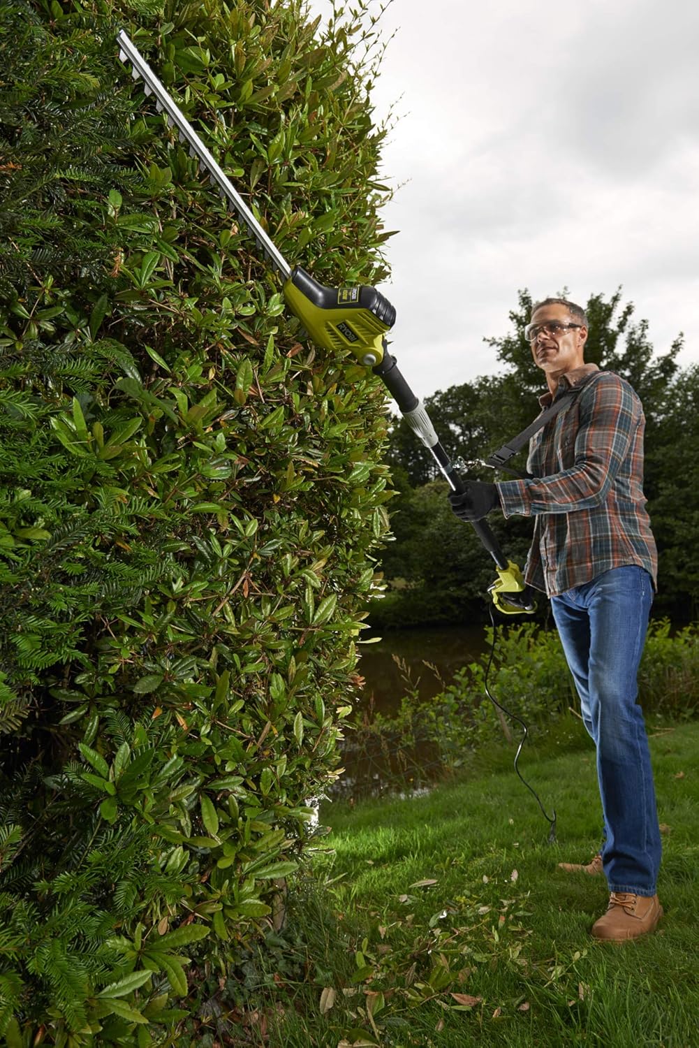 ryobi 450w electric pole hedge trimmer
