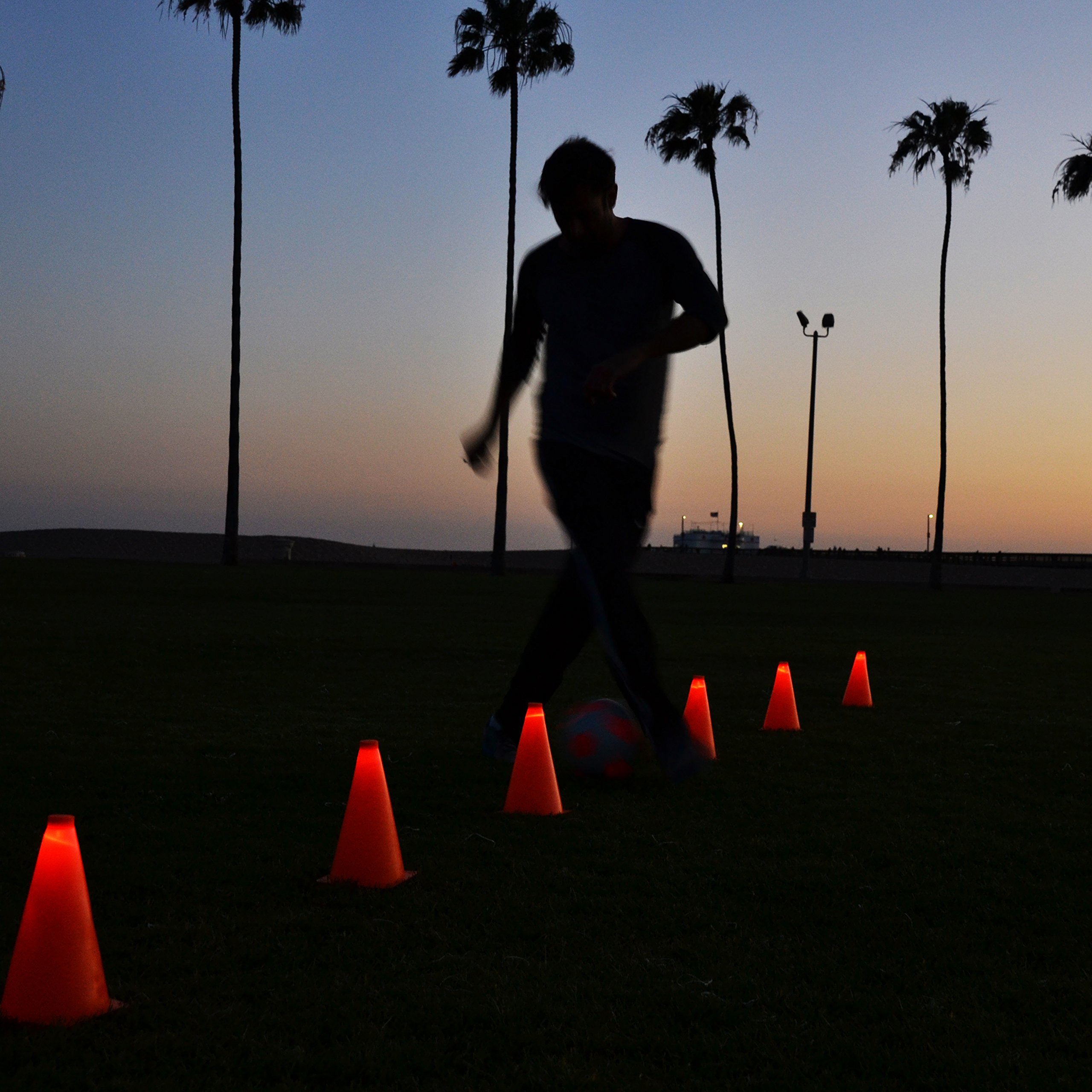 GoSports LED Light Up Sports Cones (6 Pack), 9 Inch