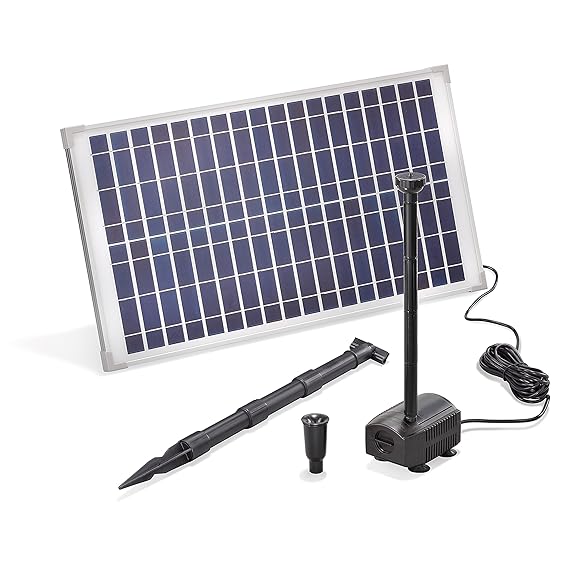 Solar Teichpumpe 25 Watt Solarmodul 875 l/h Förderleistung 2,4 m Förderhöhe esotec Professional Produktserie Komplettset Spri