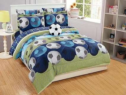Amazon Com Queen Size 8pc Comforter Set For Boys Teens Soccer