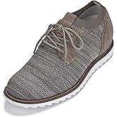 CALTO Men's Invisible Height Increasing Elevator Shoes - Camel Brown Lightweight Lace-up Casual Derby - 3.2 Inches Taller - J1506 - Size 6 D(M) US