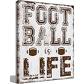 BIWSHA Sports Football Wall Art Room Decor, Sports Football Teenage Boy Room Decor For Boys Room Bedroom Decorations Canvas Wall Art 11x14 Inches