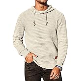 KAVIANA Men's Hooded Sweatshirt Hoodie Solid Knitted Pullover Long Sleeve Casual Sweater