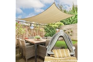 Royal Shade Heavy Duty 16' x 24' Beige Sun Shade Rectangle Pro Ring Shade Sail, 260 GSM Commercial Grade UPF50 Sunshade, Reinforced Corners & Edges - 5 Years Warranty (We Make Custom Size)