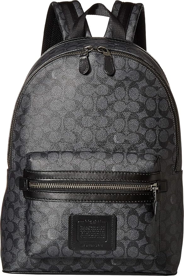 COACH Academy Backpack in Signature Coated Canvas Grey One Size Casual Daypacks