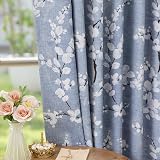 Fmfunctex Blue Floral Blackout Curtains 72 Drop 2 Panels Eyelet Grommet