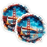 San Francisco California Sticker 4 Inch 2-Pack - Waterproof Vinyl Decal for Laptop Water Bottle Car Tumbler - Durable Aesthetic Long-Lasting Stickers for Adults ID45039