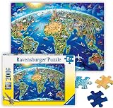 Ravensburger World Landmarks Map 200 Piece Puzzle for Kids 8+ view 1